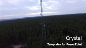  Presentation with cell tower - Audience pleasing slide deck consisting of cell-tower-in-the-forest backdrop and a black colored foreground