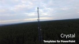  Presentation with cell tower - PPT theme featuring cell-tower-in-the-forest background and a black colored foreground