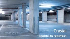  Presentation with cell wall - Audience pleasing PPT layouts consisting of cell wall structure - dark parking garage industrial room backdrop and a teal colored foreground