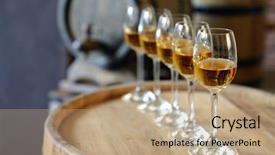  Presentation with wine barrel - Cool new PPT layouts with cellar with old barrel backdrop and a coral colored foreground