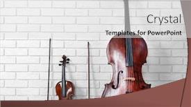  Presentation with bricks - Audience pleasing slide deck consisting of cello and violin on bricks wall background backdrop and a light gray colored foreground
