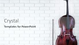  Presentation with bricks - Beautiful slide deck featuring cello on bricks wall background backdrop and a sky blue colored foreground