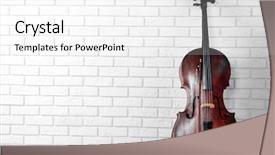  Presentation with bricks - Presentation theme with cello on bricks wall background background and a white colored foreground