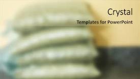  Presentation with cellophane bags as healthy - Slides with cellophane bags with solid wooden background and a  colored foreground