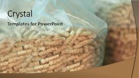  Presentation with cellophane bags as healthy - Slide deck featuring cellophane bags with solid wooden background and a mint green colored foreground