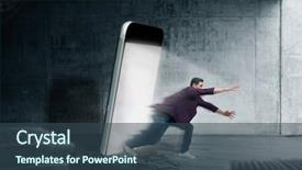  Presentation with smartphone - Theme featuring a glowing smartphone screen background and a ocean colored foreground