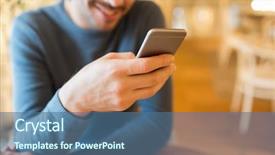  Presentation with communication - PPT layouts featuring people communication and technology concept background and a ocean colored foreground