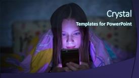  Presentation with teen girl - Cool new slide set with late - teen girl lying in bed backdrop and a tawny brown colored foreground