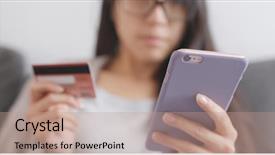  Presentation with smart card security - Audience pleasing theme consisting of cellphone and credit card backdrop and a coral colored foreground
