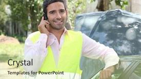  Presentation with vehicle breakdown - Colorful theme enhanced with cellphone at a vehicle backdrop and a soft green colored foreground