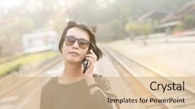  Presentation with lets talk - Audience pleasing slide deck consisting of cellphone at checheng nantou taiwan backdrop and a  colored foreground