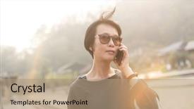  Presentation with ted talk - PPT theme featuring cellphone at checheng nantou taiwan background and a  colored foreground