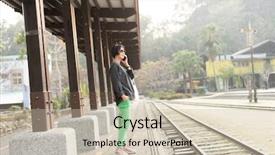  Presentation with lets talk - Cool new PPT layouts with cellphone at checheng nantou taiwan backdrop and a  colored foreground