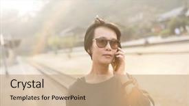  Presentation with lets talk - Presentation design enhanced with cellphone at checheng nantou taiwan background and a  colored foreground