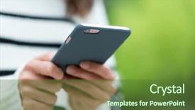  Presentation with text message - Audience pleasing PPT layouts consisting of cellphone for sending text message backdrop and a tawny brown colored foreground