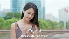  Presentation with sms - Colorful theme enhanced with cellphone in city of shenzhen backdrop and a  colored foreground