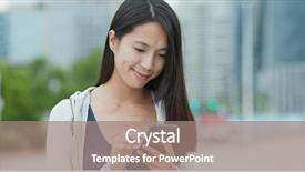  Presentation with sms - PPT theme featuring cellphone in city of shenzhen background and a  colored foreground