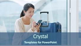  Presentation with sms - Slide deck enhanced with cellphone in the airport background and a ocean colored foreground