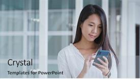  Presentation with banking - Cool new PPT layouts with cellphone in the hall backdrop and a  colored foreground