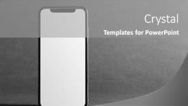  Presentation with advertisement - Beautiful presentation theme featuring cellphone-phone-tablet-advertisement backdrop and a gray colored foreground