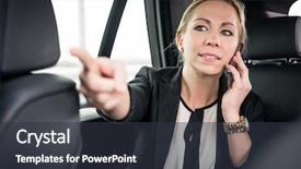  Presentation with jaguar xe car - PPT layouts enhanced with cellphone pointing the finger forward background and a tawny brown colored foreground