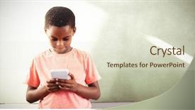  Presentation with school budget tigerbackground - Colorful slides enhanced with cellphone while standing against greenboard backdrop and a soft green colored foreground