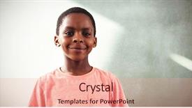  Presentation with big boy - PPT theme enhanced with cellphone while standing against greenboard background and a coral colored foreground