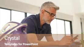  Presentation with home is where the heart is - Presentation theme enhanced with cellphone whilst ironing at home background and a coral colored foreground