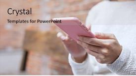  Presentation with drug use prevention - Beautiful presentation theme featuring cellphones - woman use of cellphone backdrop and a soft green colored foreground