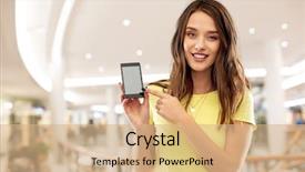  Presentation with people mall - Presentation consisting of t cells - technology and people concept background and a coral colored foreground