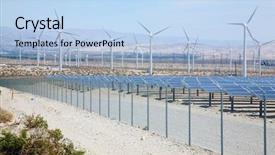  Presentation with natural resources - Beautiful slide deck featuring cells in a solar farm backdrop and a light blue colored foreground