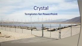  Presentation with cells solar - Cool new slide deck with cells in a solar farm backdrop and a sky blue colored foreground