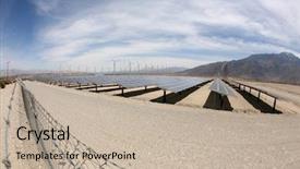  Presentation with cells solar - Amazing slide set having cells in a solar farm backdrop and a mint green colored foreground