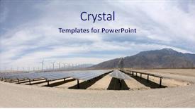  Presentation with natural resources - Slide set with cells in a solar farm background and a sky blue colored foreground