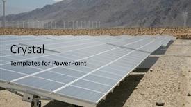  Presentation with natural resources - PPT theme having cells in a solar farm background and a light gray colored foreground