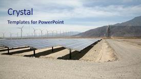  Presentation with cells solar - Slide set enhanced with cells in a solar farm background and a sky blue colored foreground