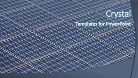  Presentation with photoelectric - Theme having cells of a solar panel background and a ocean colored foreground