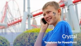  Presentation with amusement park - PPT theme featuring amusement park drawing a dragon background and a teal colored foreground