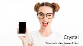  Presentation with blank - PPT theme enhanced with cellular - close up portrait background and a sky blue colored foreground