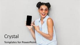  Presentation with blank portrait a4 - Colorful PPT theme enhanced with cellular - portrait of a happy young backdrop and a light gray colored foreground