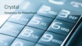  Presentation with phone - Slide set enhanced with up of an old mobile background and a light blue colored foreground