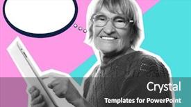  Presentation with ipad - Presentation theme featuring  background and a  colored foreground