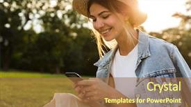  Presentation with girl scouts explorer summer - Audience pleasing PPT layouts consisting of ciclo celular - smiling young girl in summer backdrop and a  colored foreground