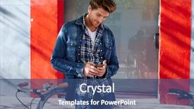  Presentation with jeans denim - Slide deck featuring  background and a  colored foreground