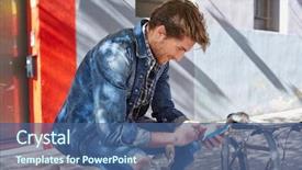  Presentation with jeans denim - Amazing PPT theme having  backdrop and a  colored foreground