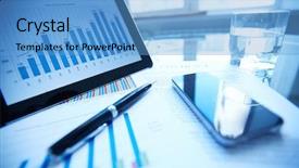  Presentation with water glass - Slide set enhanced with cellular phone glass of water background and a teal colored foreground