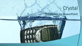  Presentation with under water - Theme featuring cellular splashing into water background and a light blue colored foreground