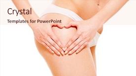  Presentation with feminine - PPT layouts featuring cellulite - beautiful feminine hip and hands background and a lemonade colored foreground