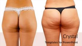  Presentation with shark skin - Presentation design with cellulite skin at woman buttocks background and a coral colored foreground