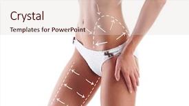  Presentation with body fat - Presentation theme having cellulitis - female body with the drawing background and a lemonade colored foreground